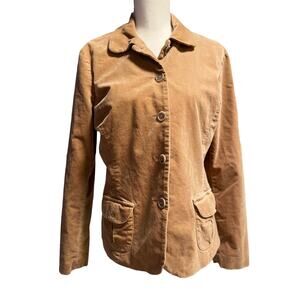 Lands End Brown Womens Corduroy Jacket M Super Soft